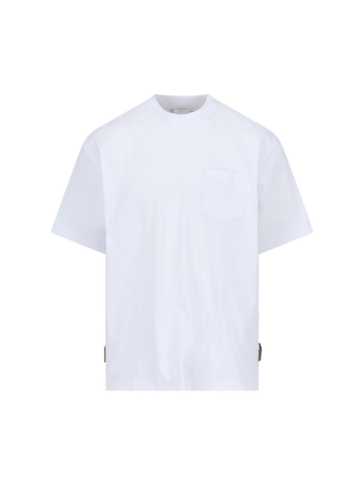 Shop Sacai Zip Detail T-shirt In 101 White