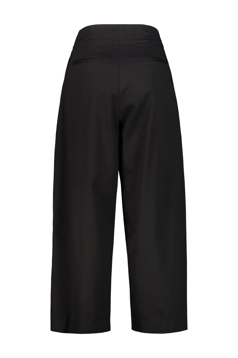 Shop Drhope Cotton Pant Whit Pleat In Black