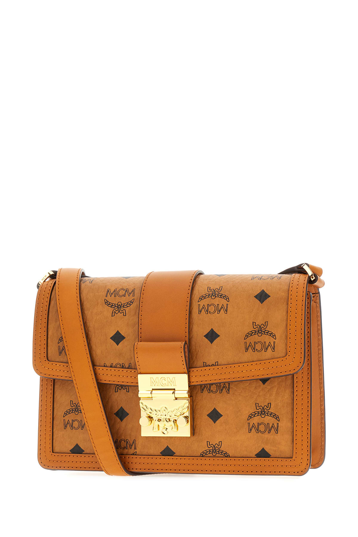 Shop Mcm Printed Leather Small Tracy Crossbody Bag In Co