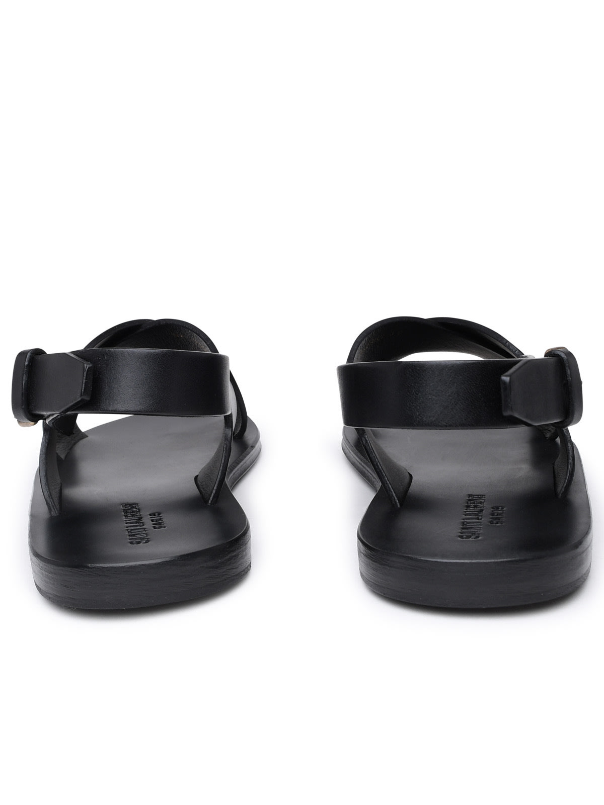 Shop Saint Laurent Black Leather Sandals