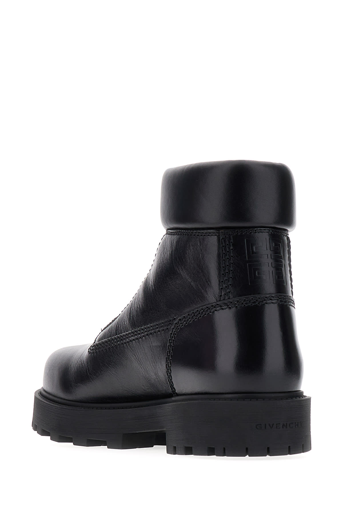 Shop Givenchy Black Leather Show Ankle Boots In 001