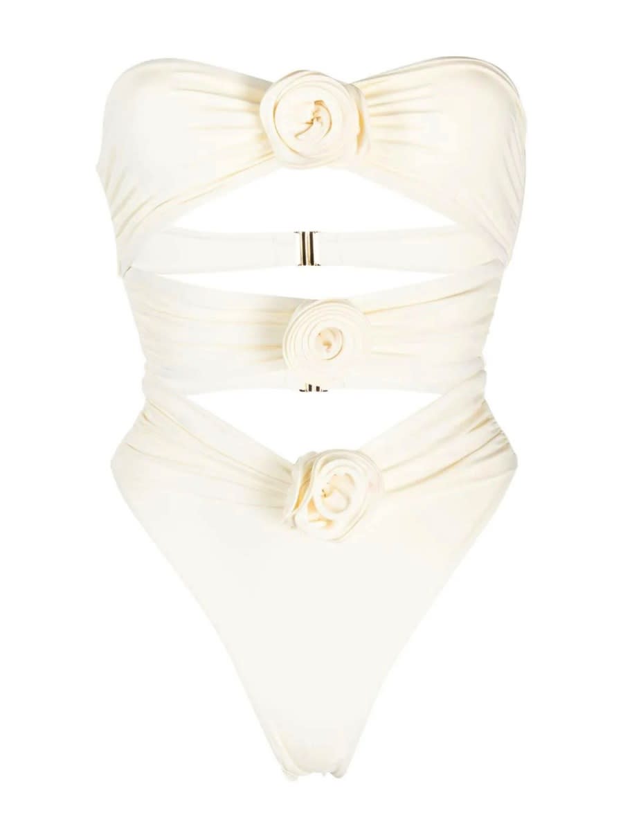 Shop La Reveche Vesna One-piece Swimsuit In Ivory