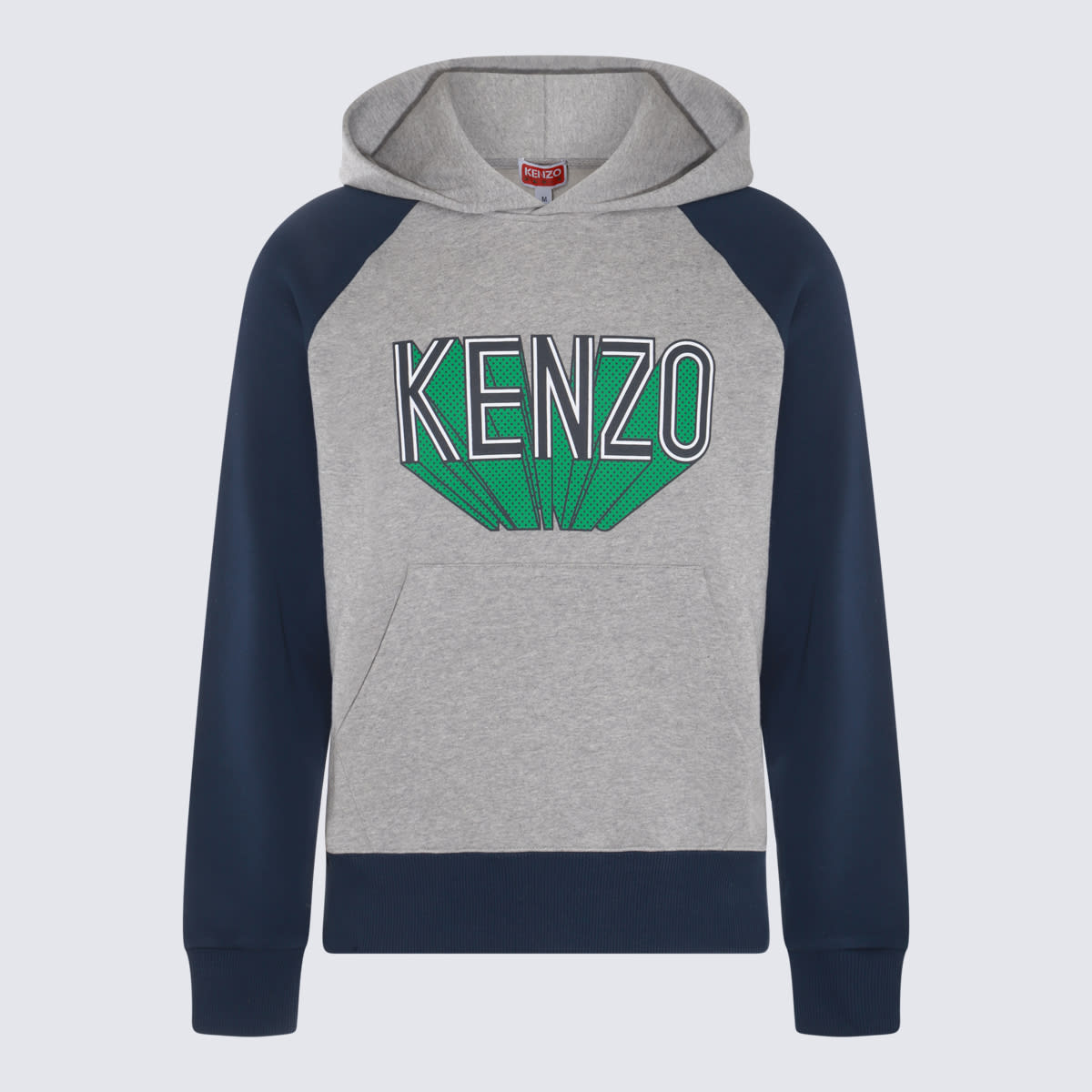 KENZO GREY, GREEN AND BLUE COTTON SWEATSHIRT