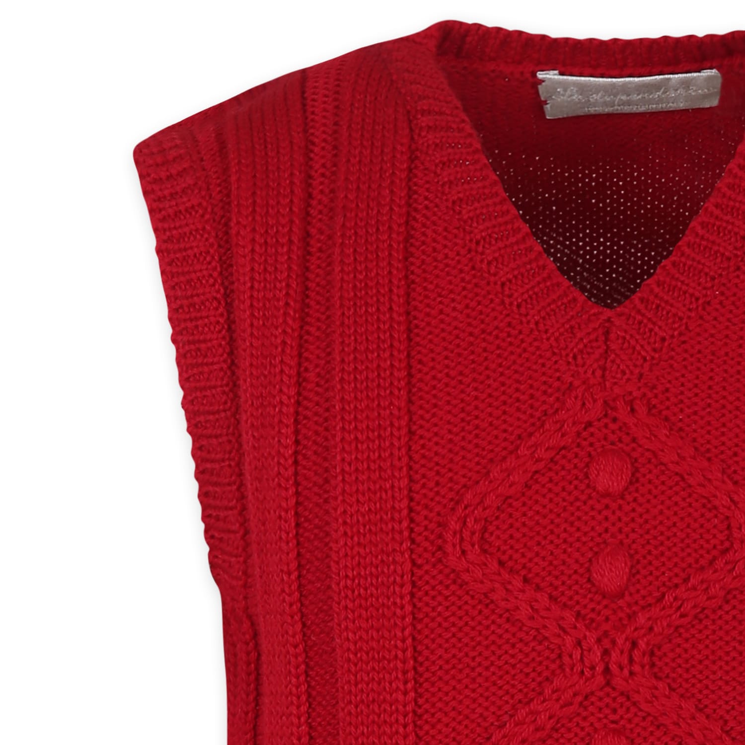 La Stupenderia Red Vest Sweater For Girl In Red
