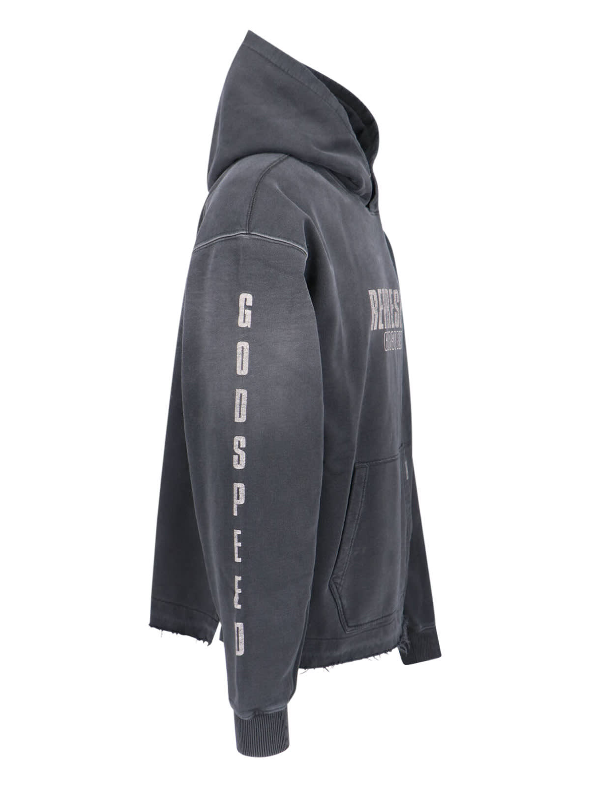 Shop Represent Logo Hoodie In Gray