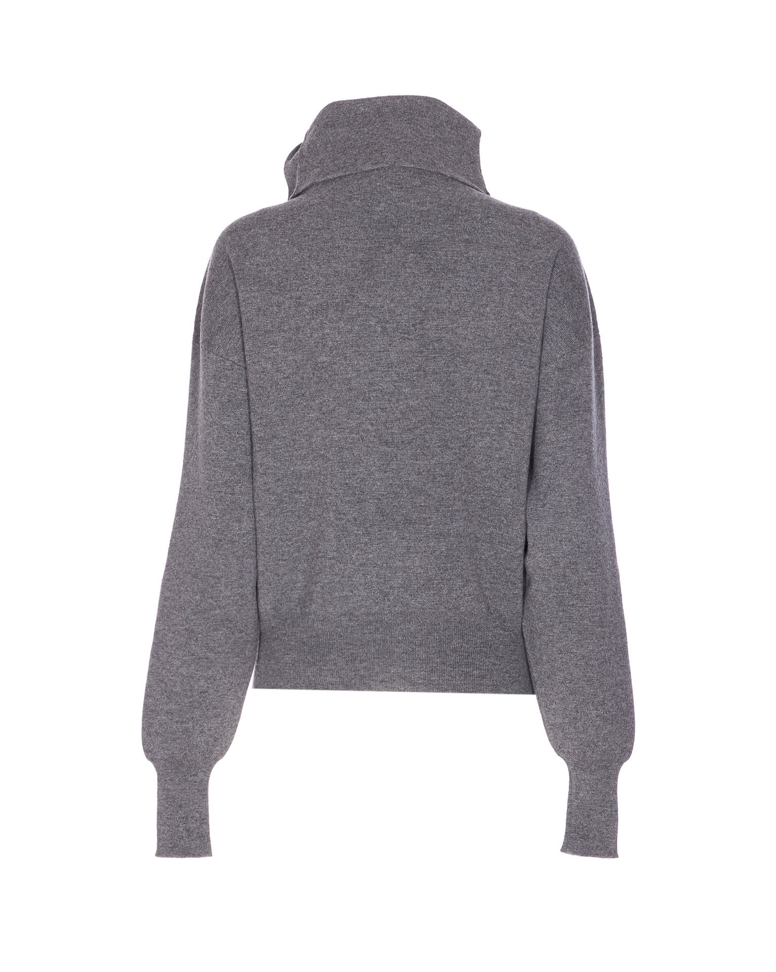 Haikure Cozy High Neck Sweater With Button Detail In Gray