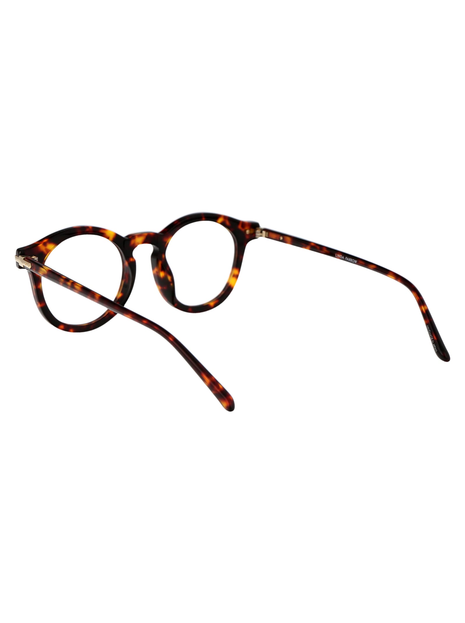 Shop Linda Farrow Parler Glasses In Darkt-shell/lightgold/optical