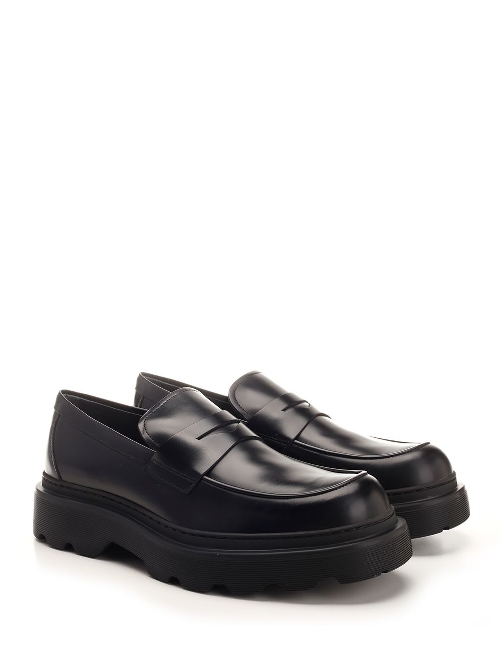 Shop Tod's Calfskin Loafer In Black