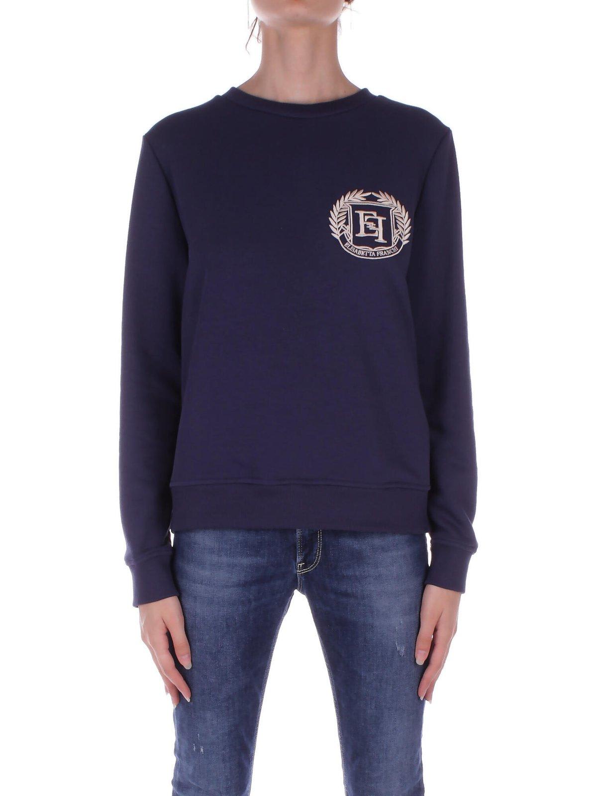 Emblem Embroidered Crewneck Sweatshirt