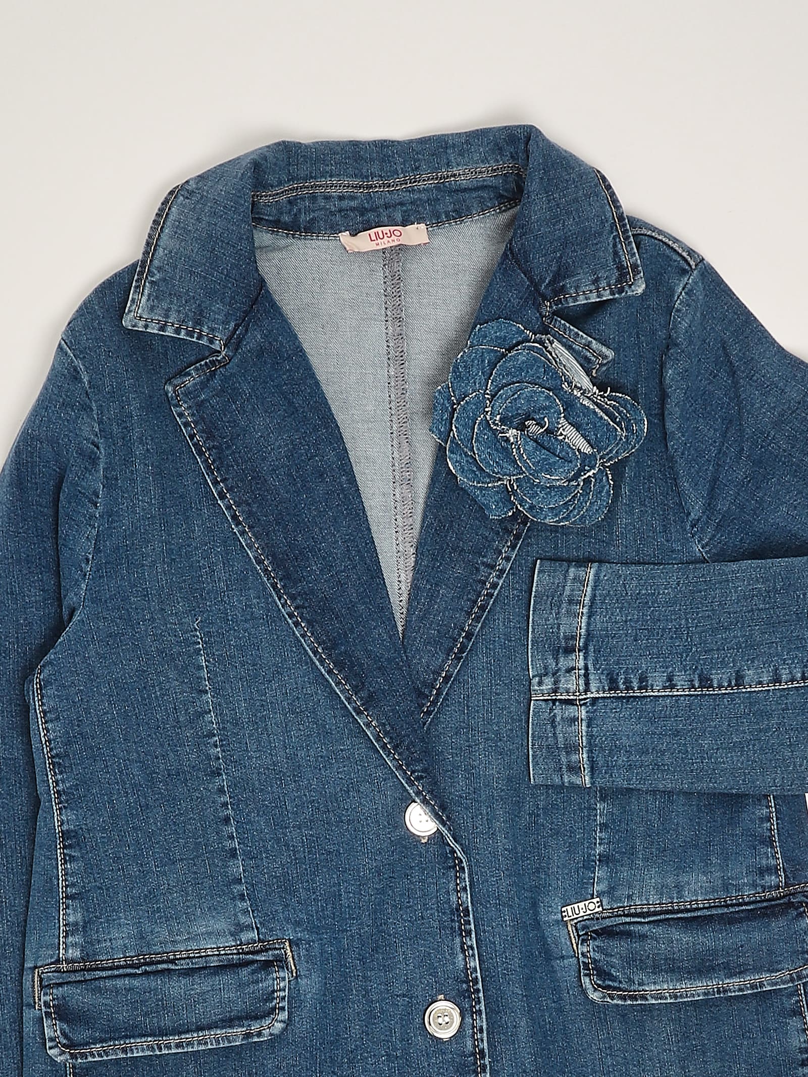 Liu •jo Denim Jacket Jacket In Blue