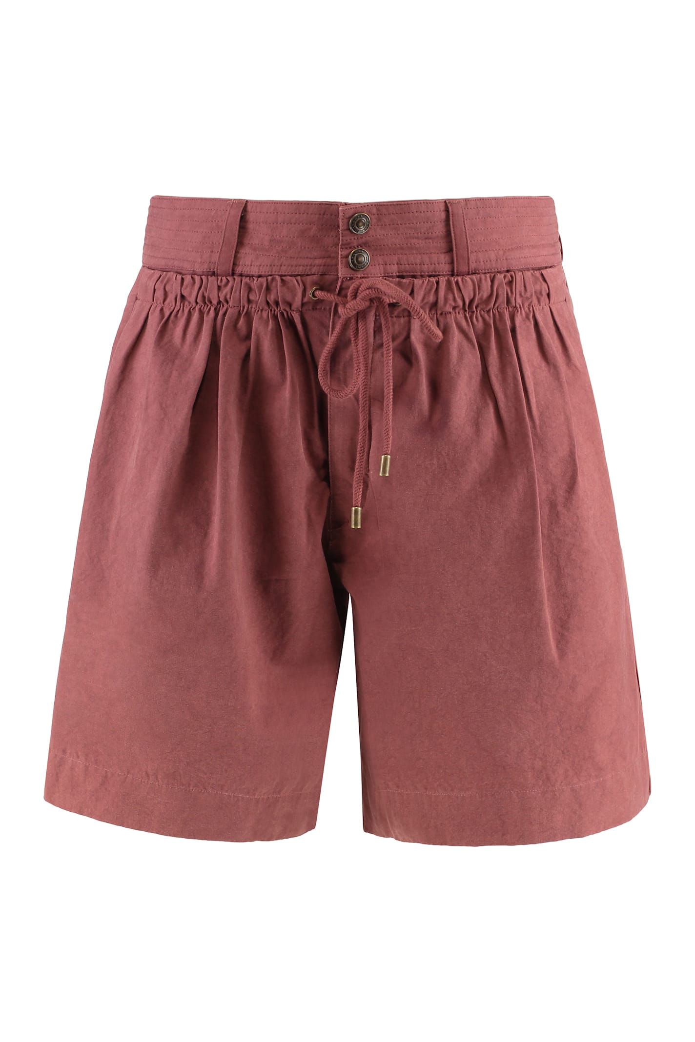 Isabel Marant Cotton Shorts Featuring Button Detailing In Burgundy