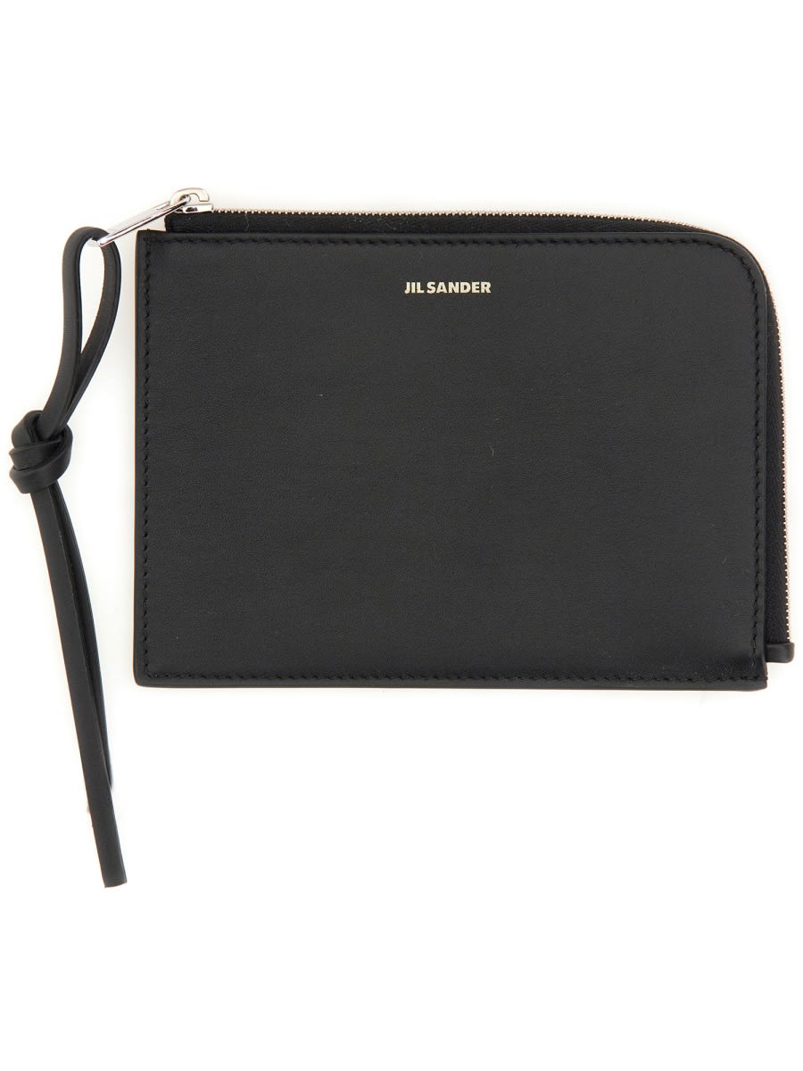 Shop Jil Sander Wallet With Logo In Black