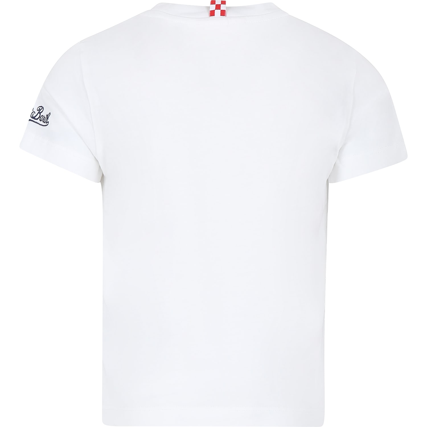 Shop Mc2 Saint Barth White T-shirt For Boy With Superheroes Print