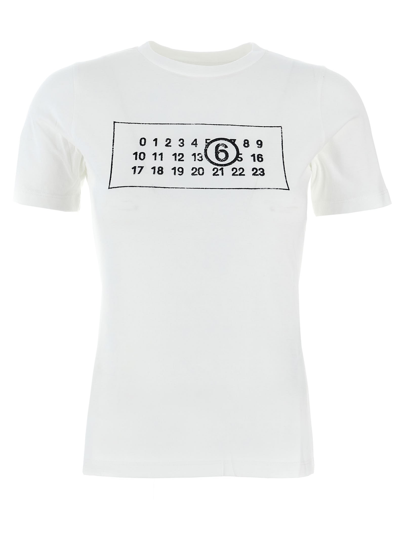 Shop Mm6 Maison Margiela Logo Print T-shirt In White