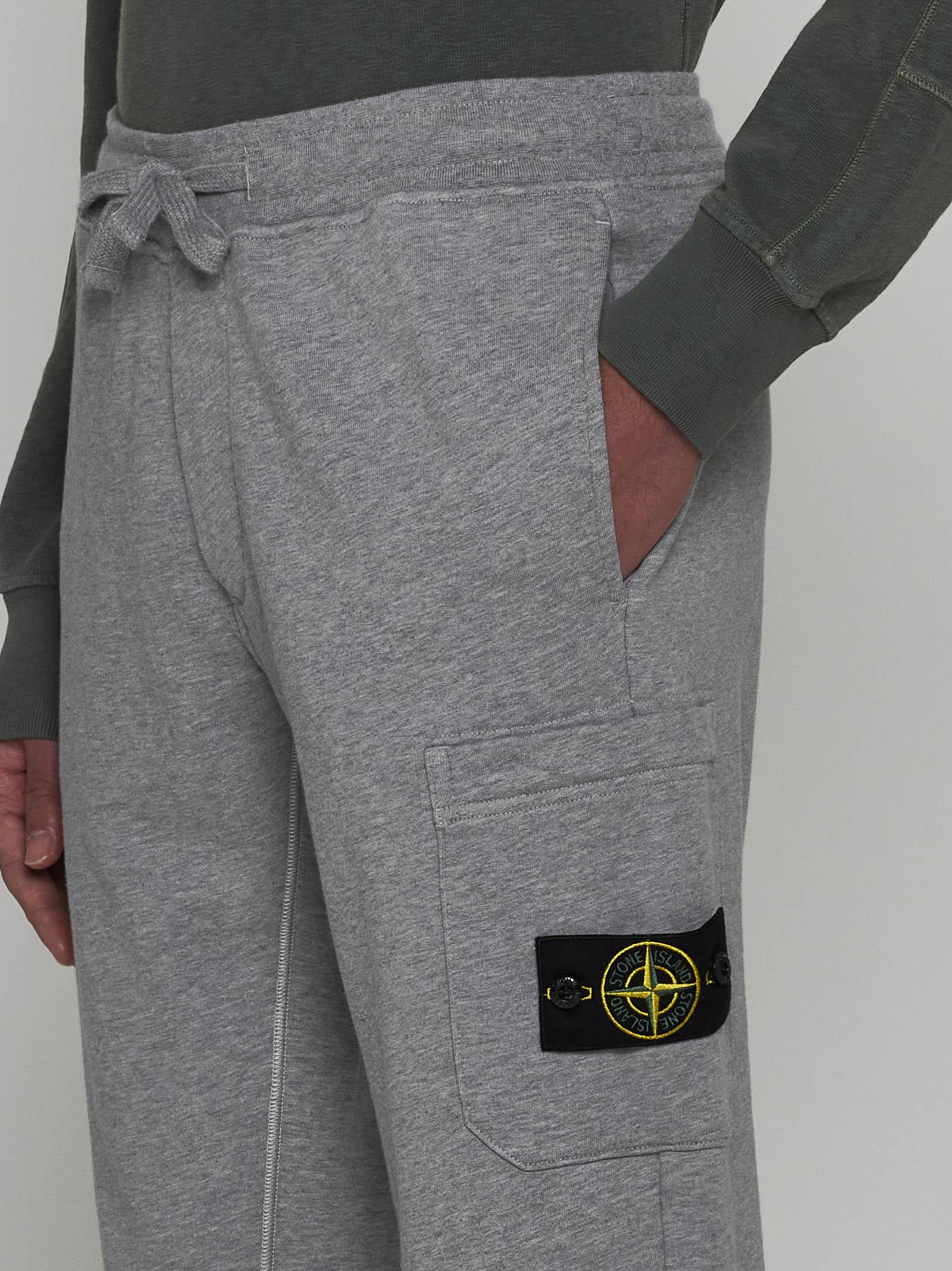 Shop Stone Island Cotton Sweatpants In Grey