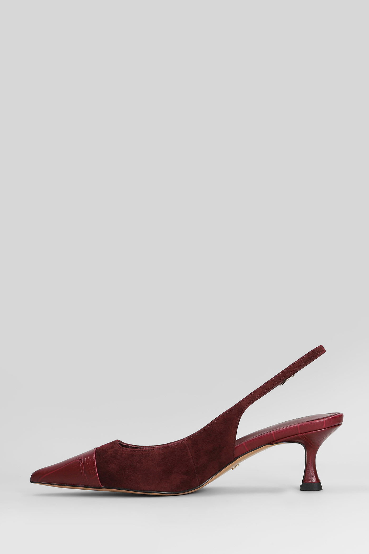 Lola Cruz Pumps In Bordeaux Suede In Burgundy