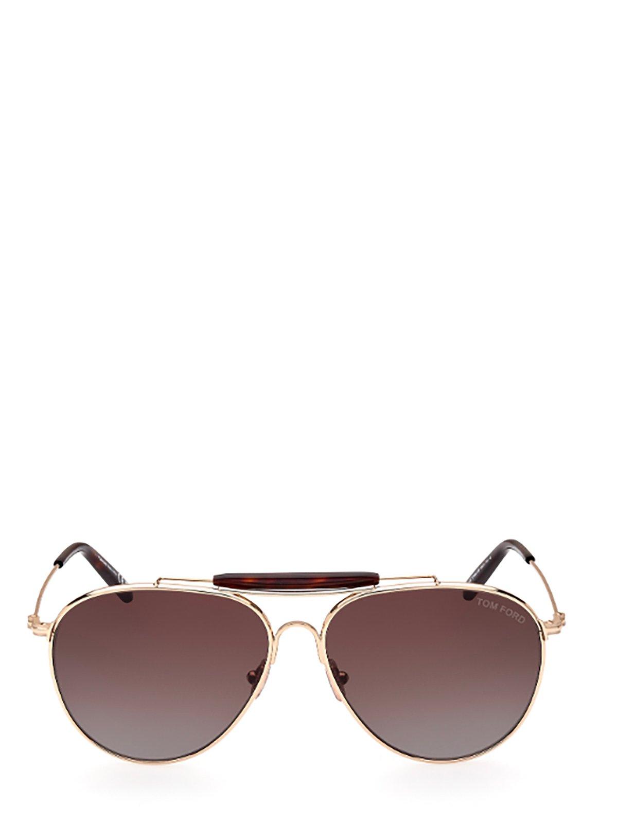 Shop Tom Ford Raphael Aviator-frame Sunglasses In 32f