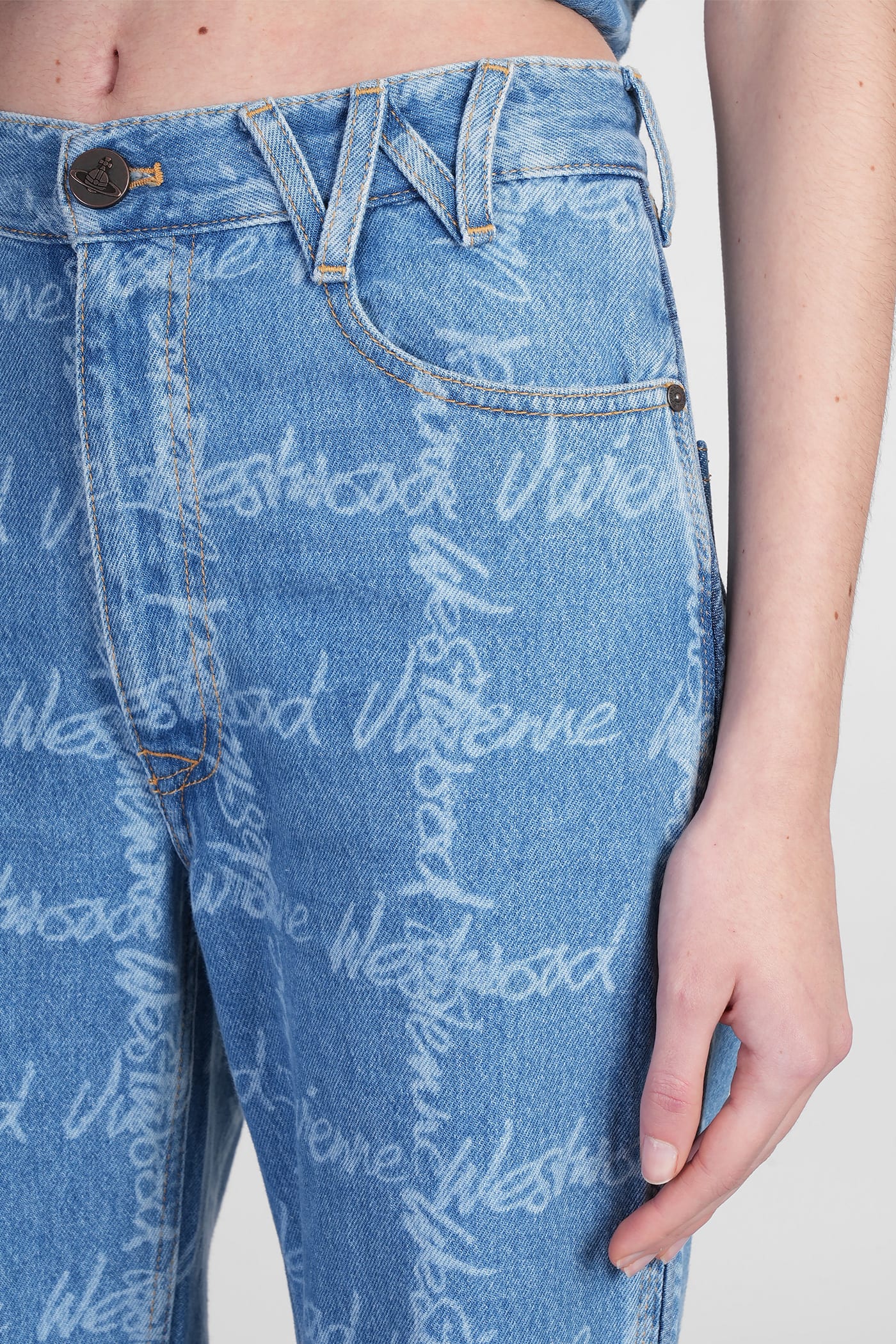 Vivienne Westwood Monogram P Ray Flared Jeans In Denim