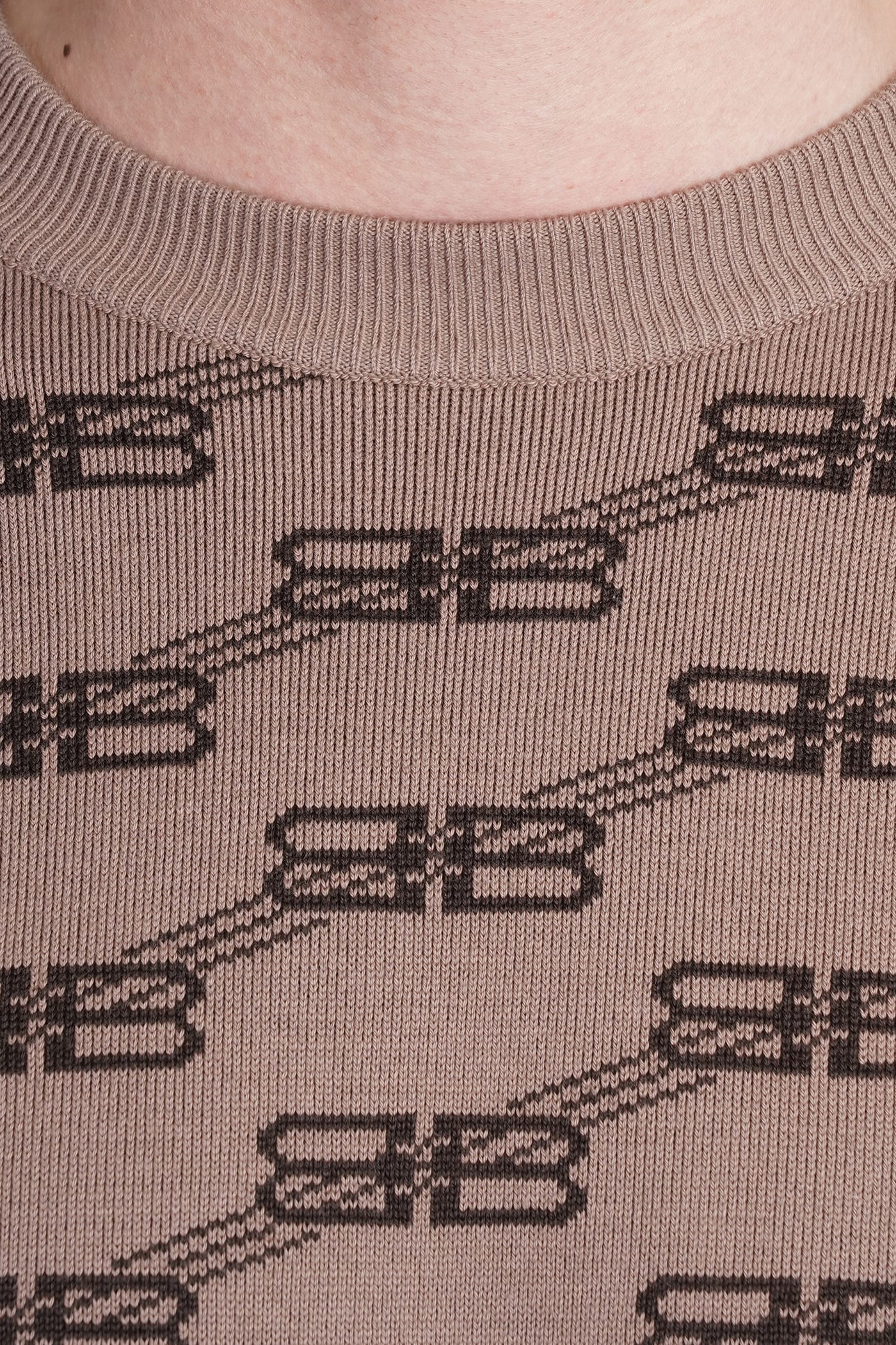 Shop Balenciaga Knitwear In Beige Cotton