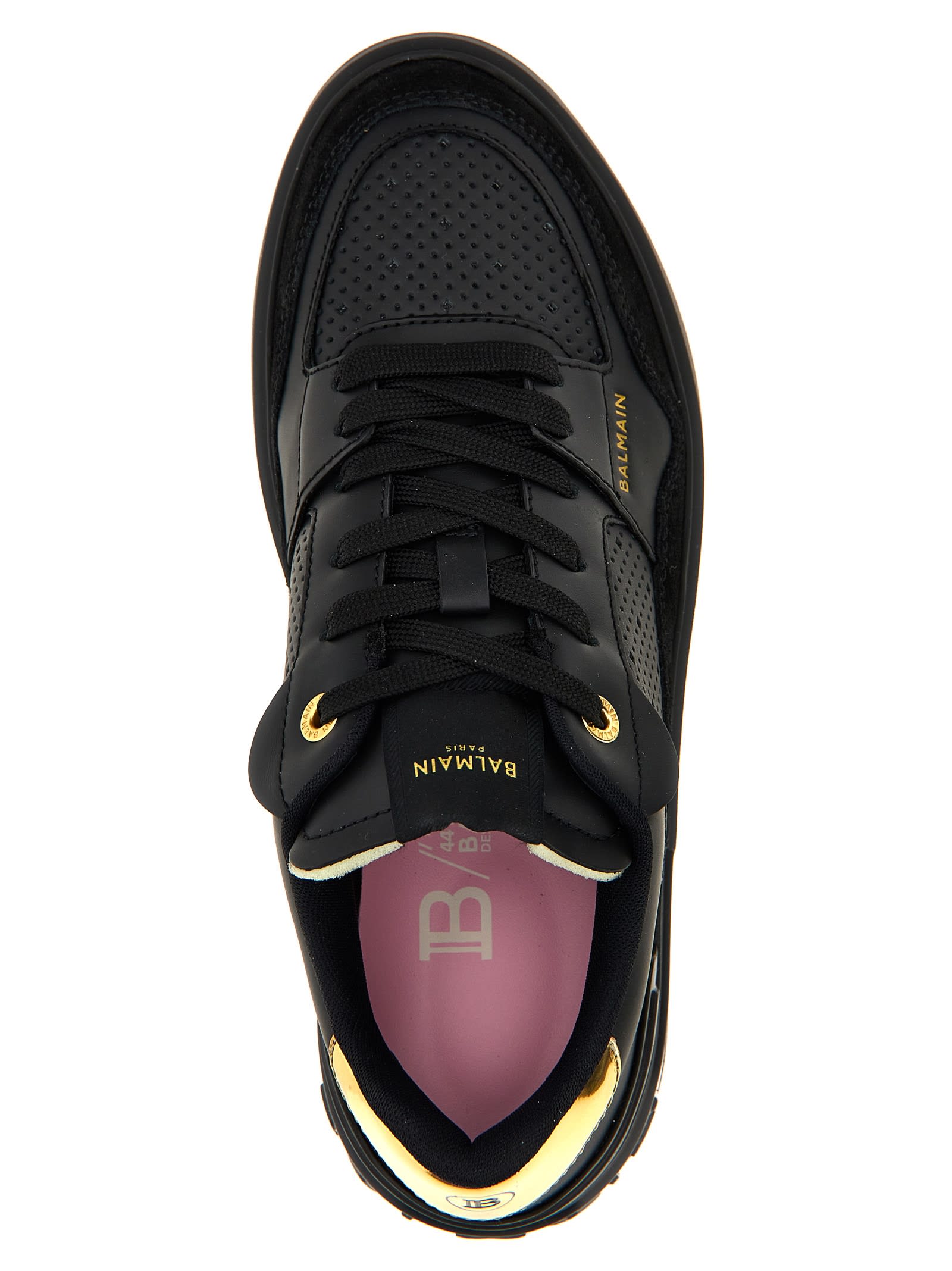 Shop Balmain B-court Flip Sneakers In Black