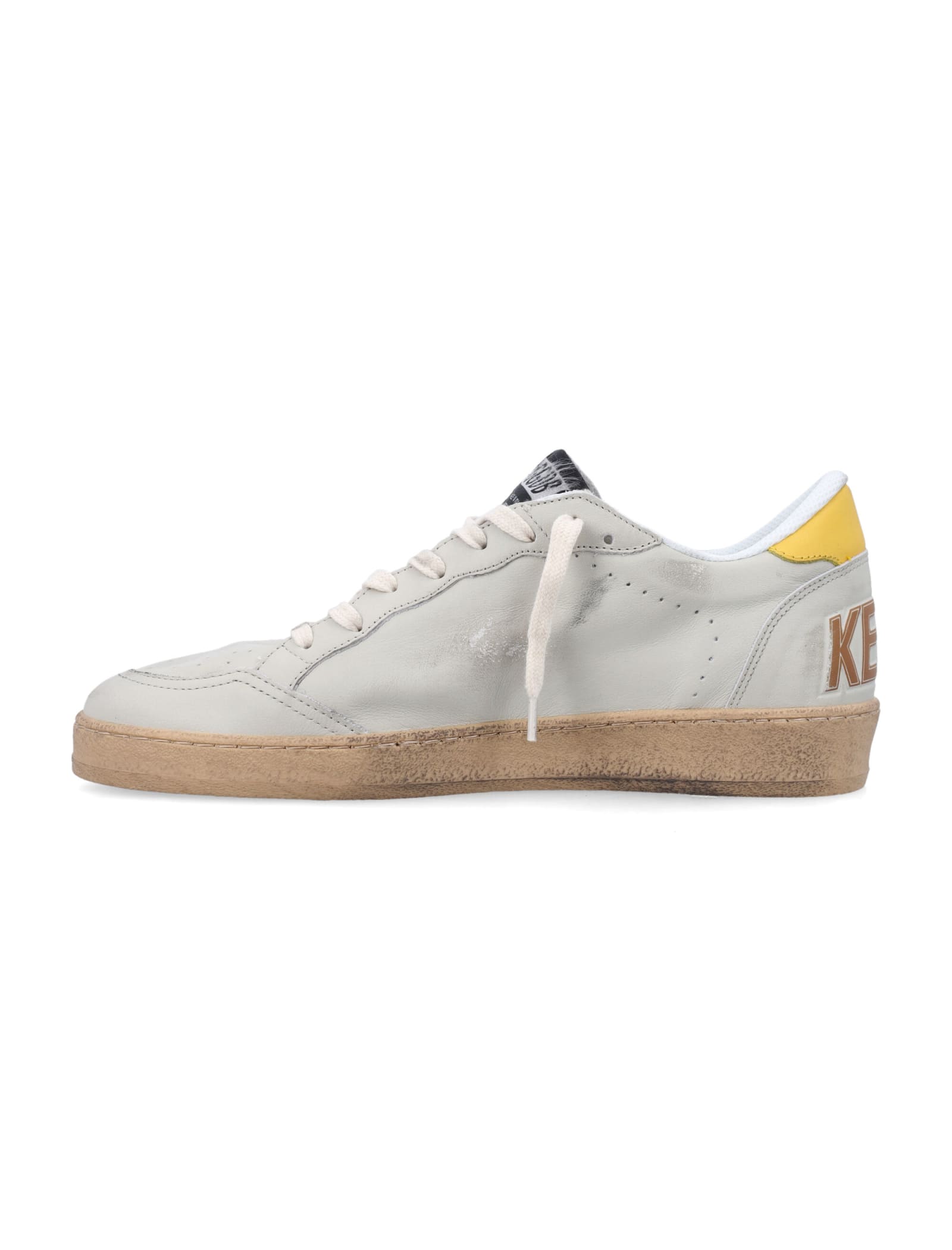 Shop Golden Goose Ballstar Sneakers In White Yellow