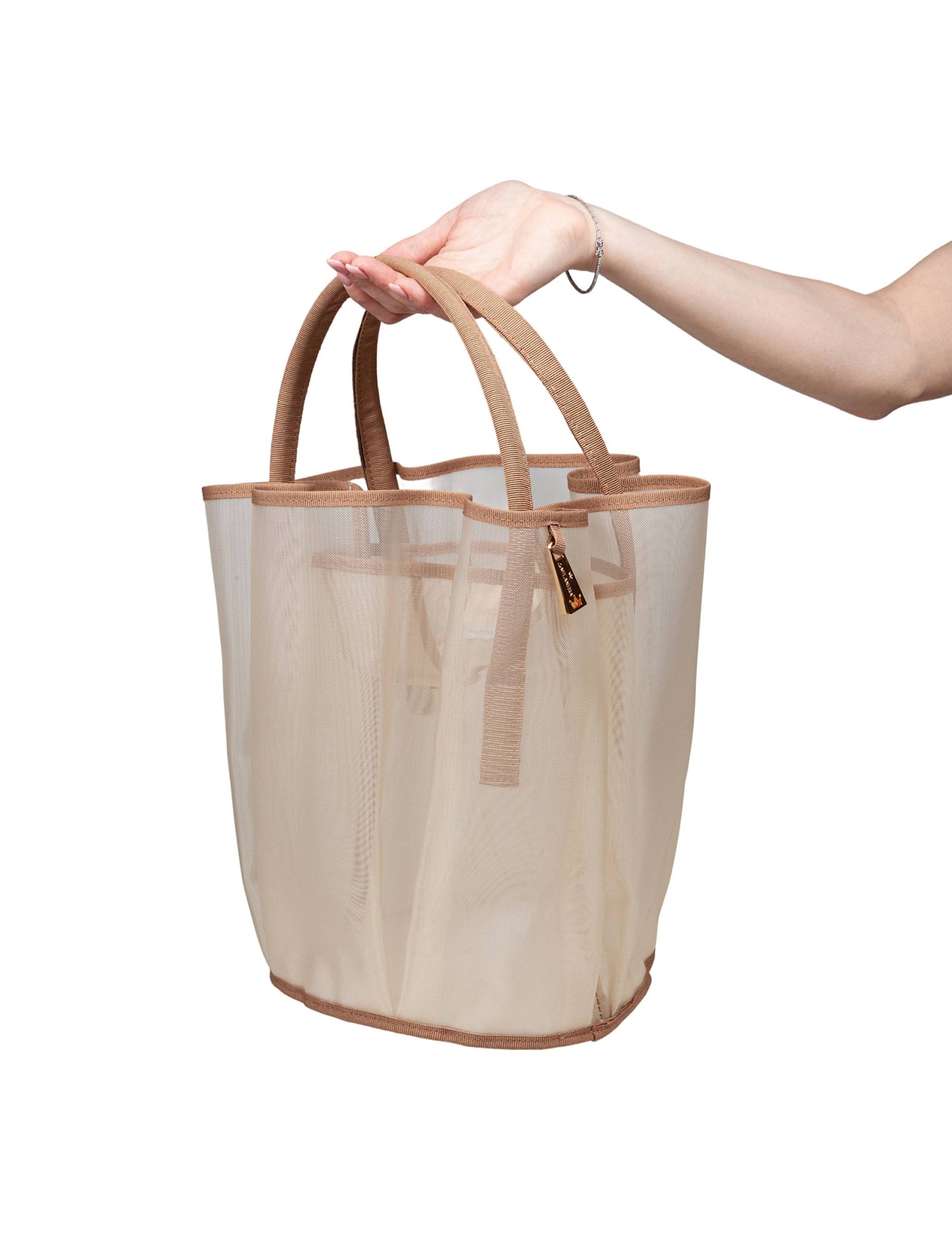 Lamilanesa Afa Mesh Handbag Ivory Color In Ivory