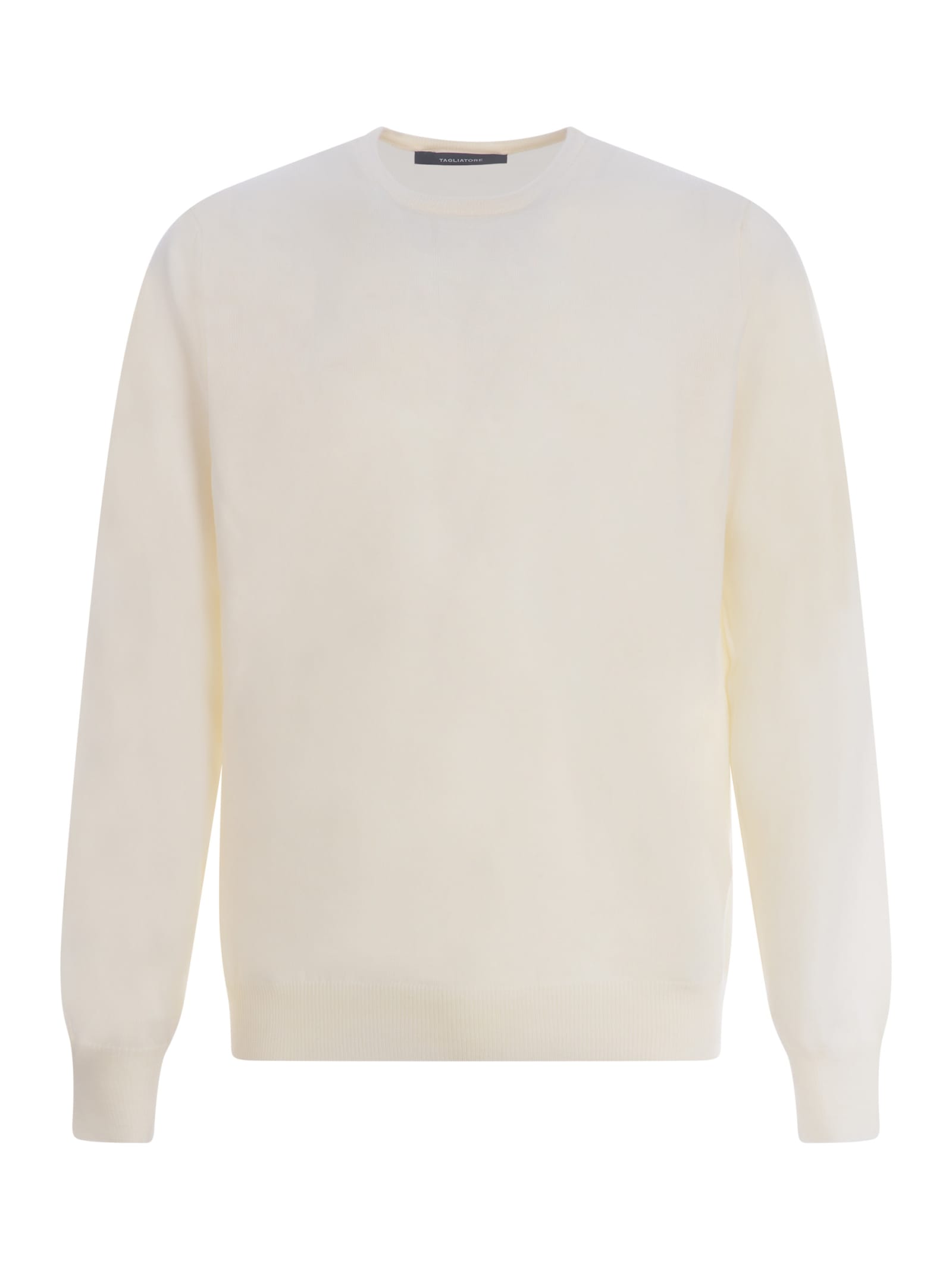 Shop Tagliatore Sweater  In Virgin Wool In Crema