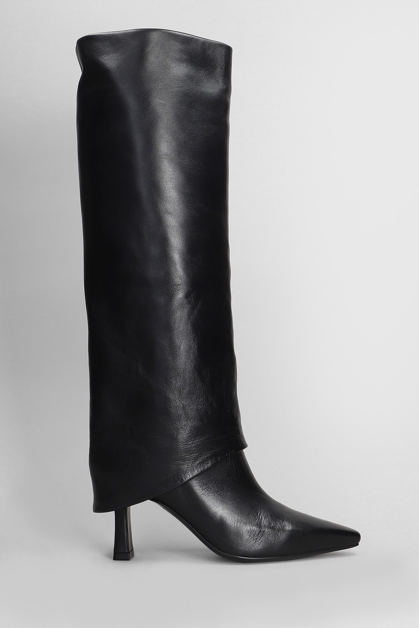 High Heels Boots In Black Leather