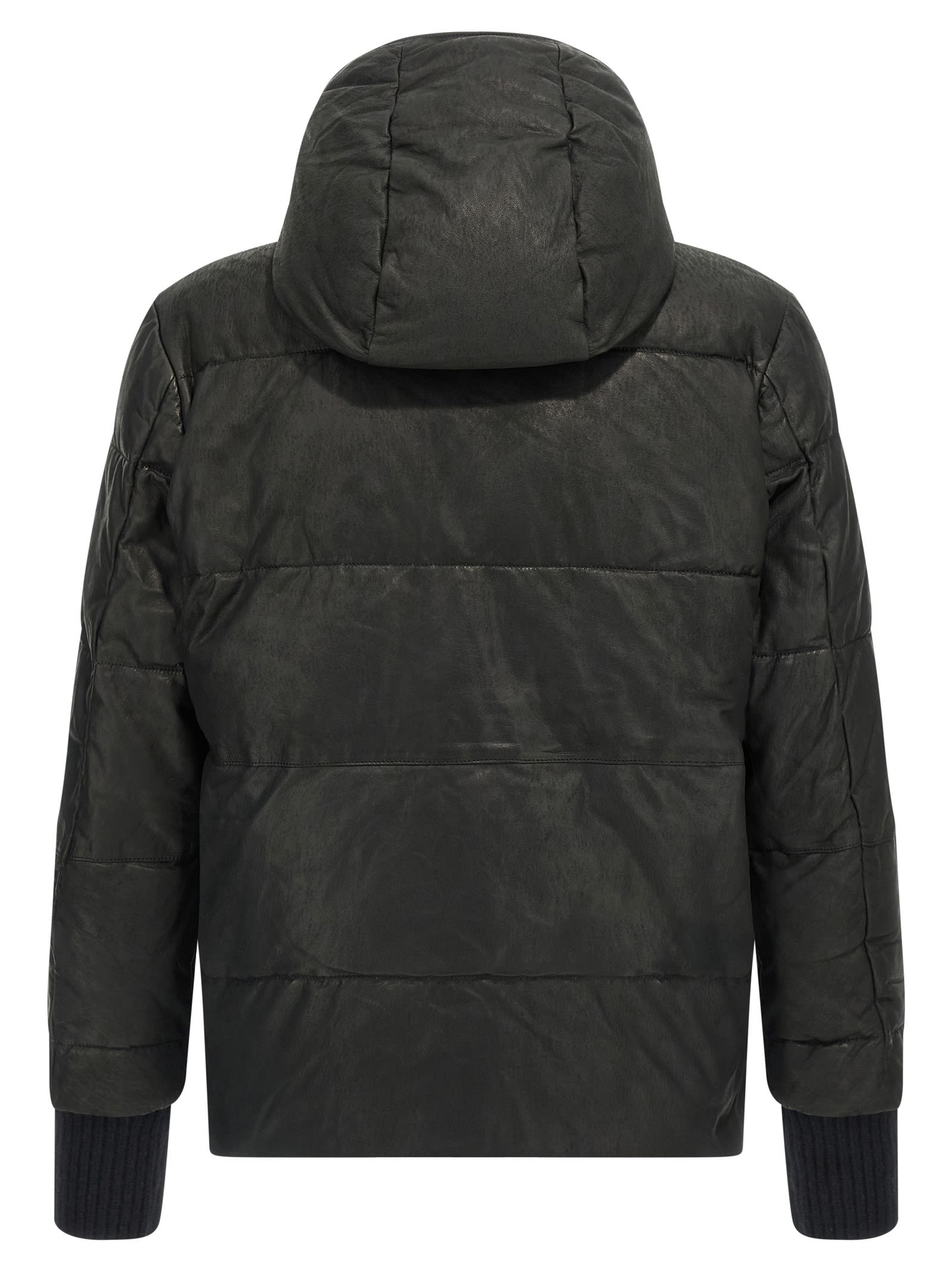 Giorgio Brato Removable Hood Down Jacket In Black