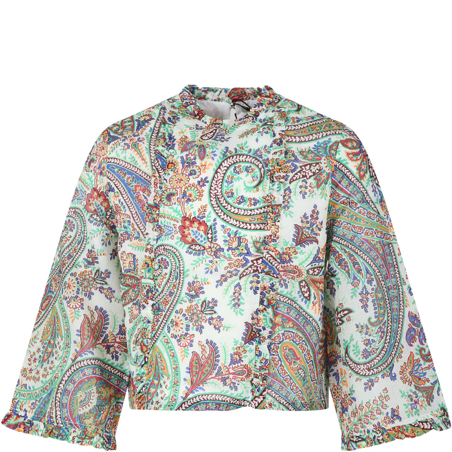 Shop Etro Ivory Blouse With Paisley Pattern