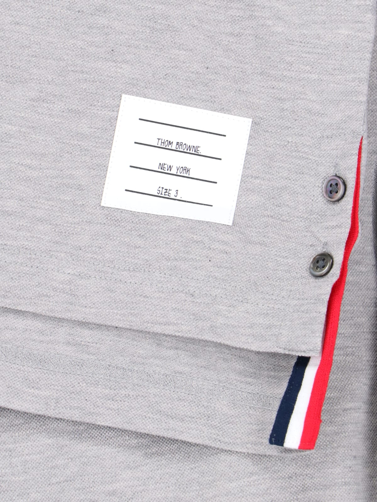 Thom Browne Pocket Polo Lt Grey In Gray