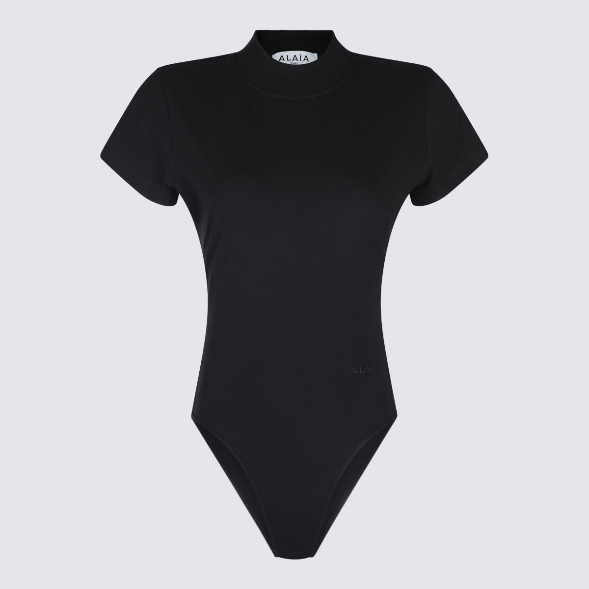 ALAÏA BLACK COTTON BODYSUIT 