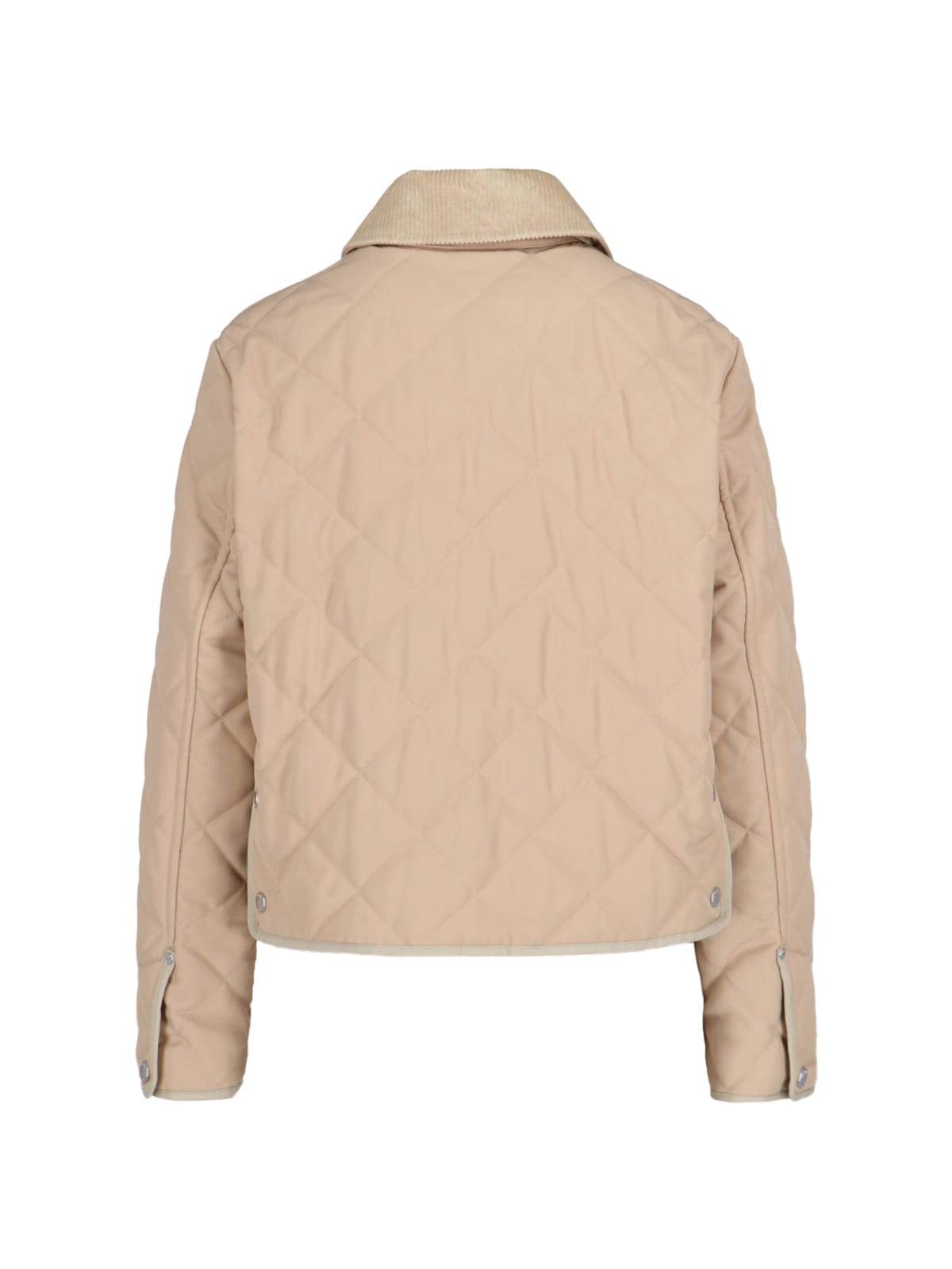 Burberry Lanford Short Quilted Nylon Jacket In Soft Fawn
