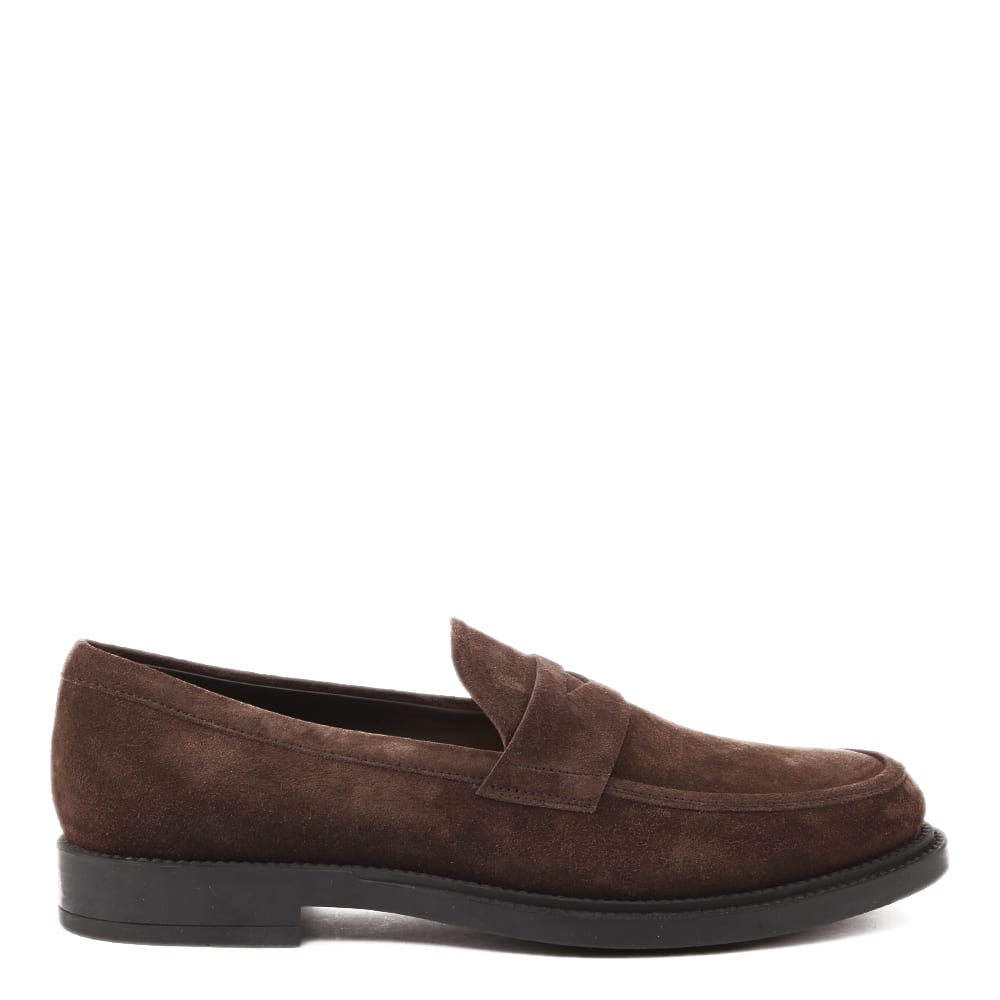 Tods Brown Suede Leather Loafers