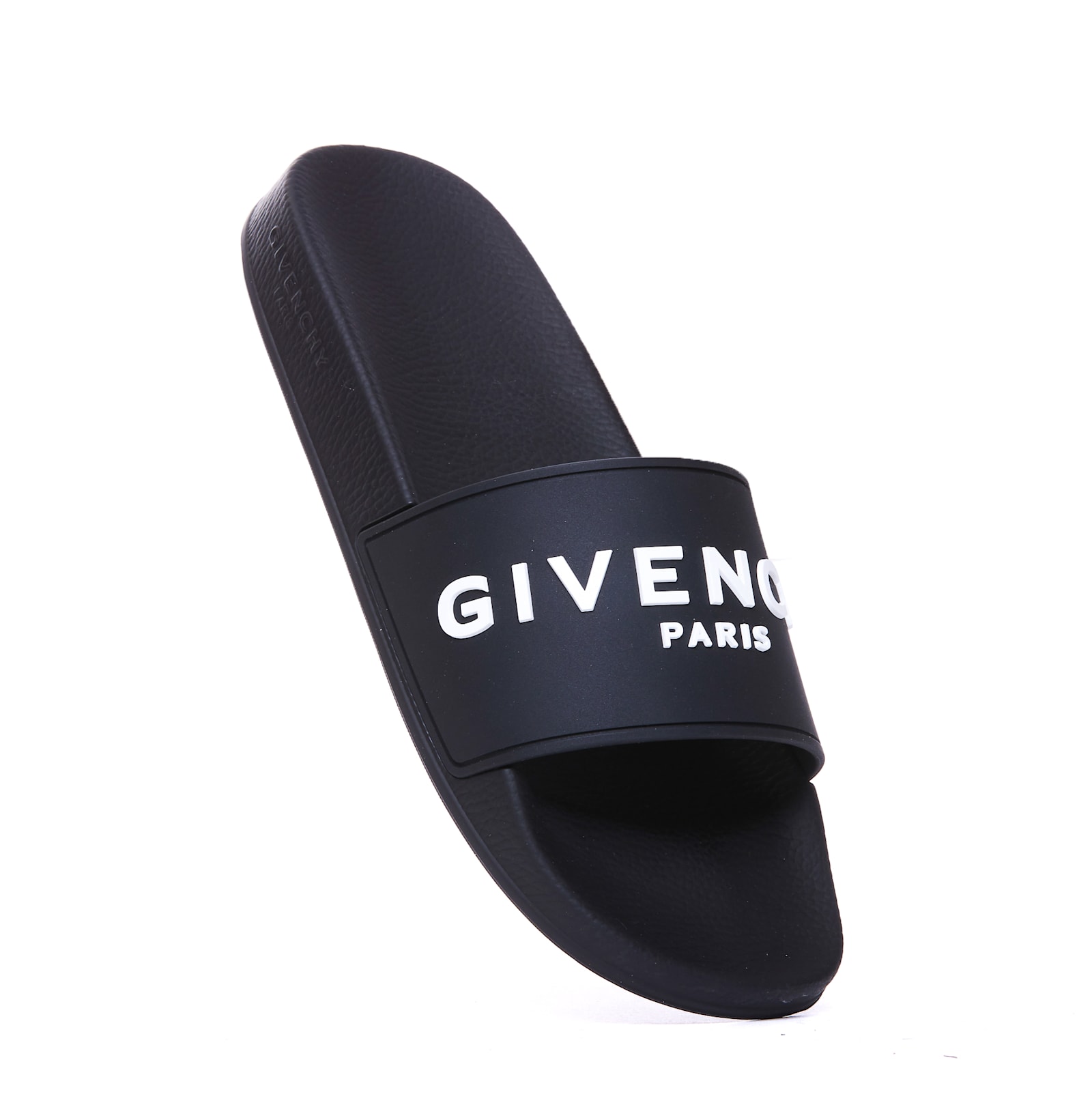 Shop Givenchy Logo Slide Sandals In Black