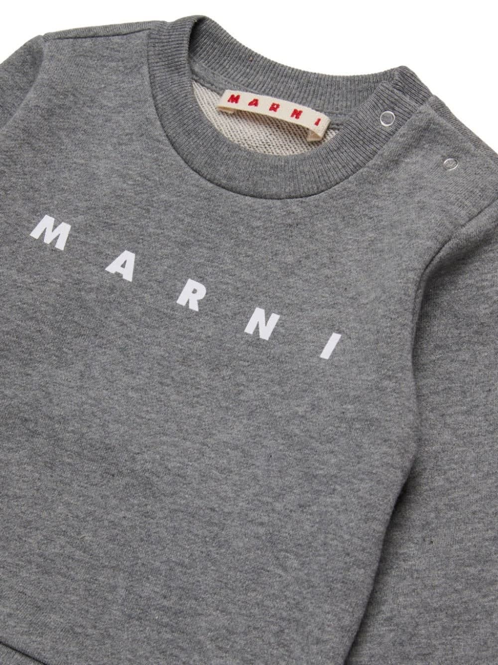 Shop Marni Felpa Con Logo In Gray