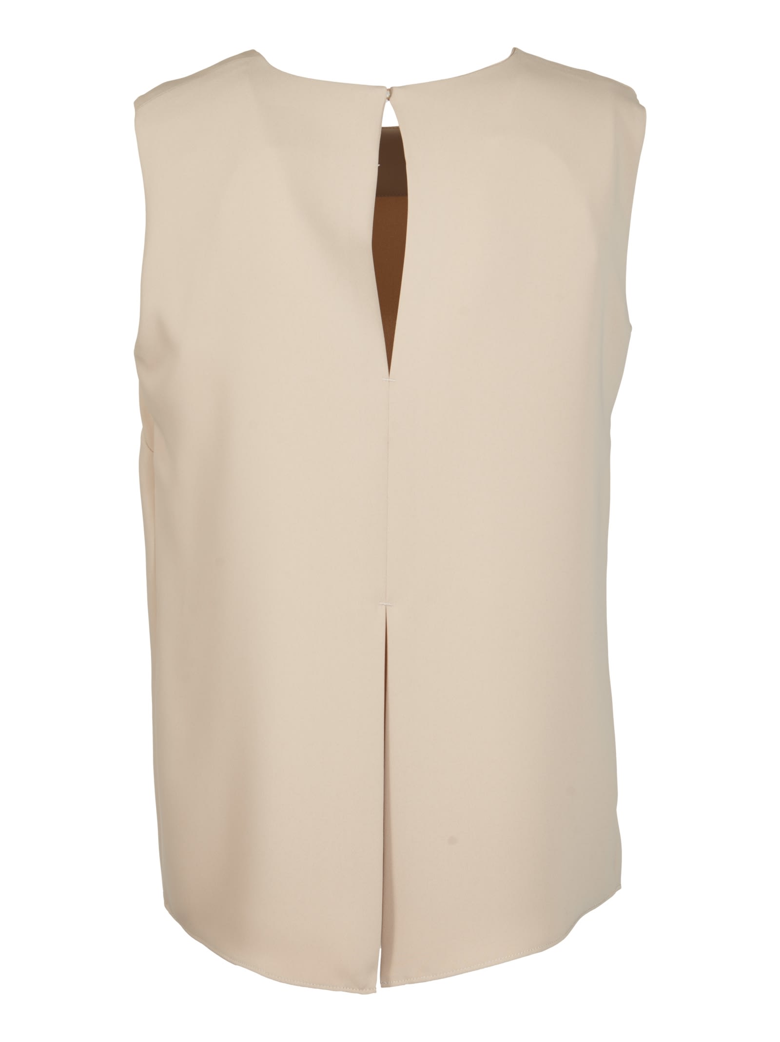 P.A.R.O.S.H CADY ROUND-NECK SLEEVELESS BLOUSE 