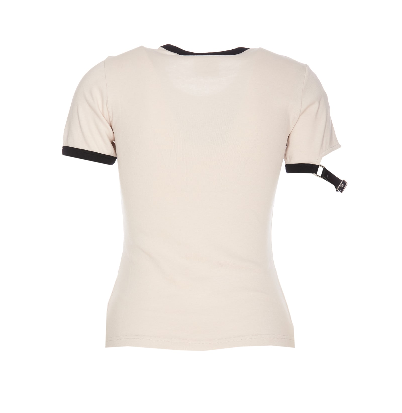 Shop Courrèges Contrasting Logo T-shirt In White