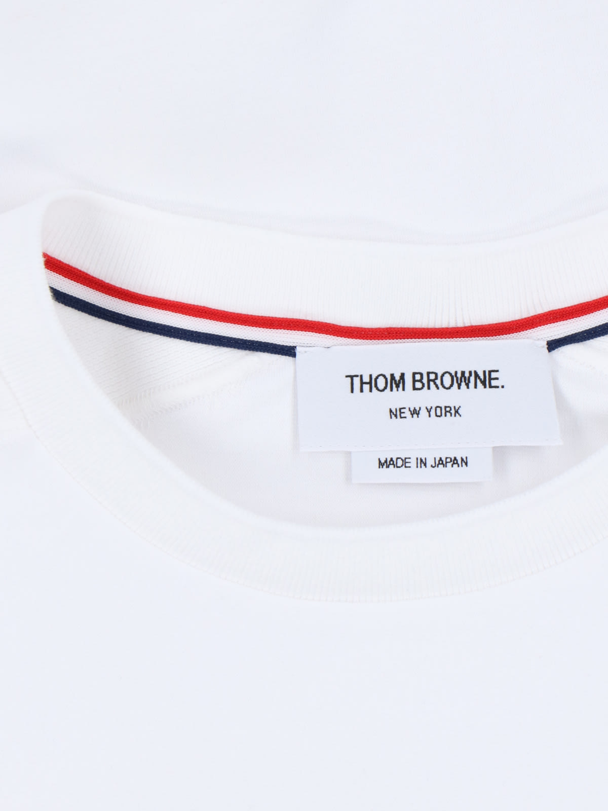 Shop Thom Browne 4-bar Detail T-shirt In White