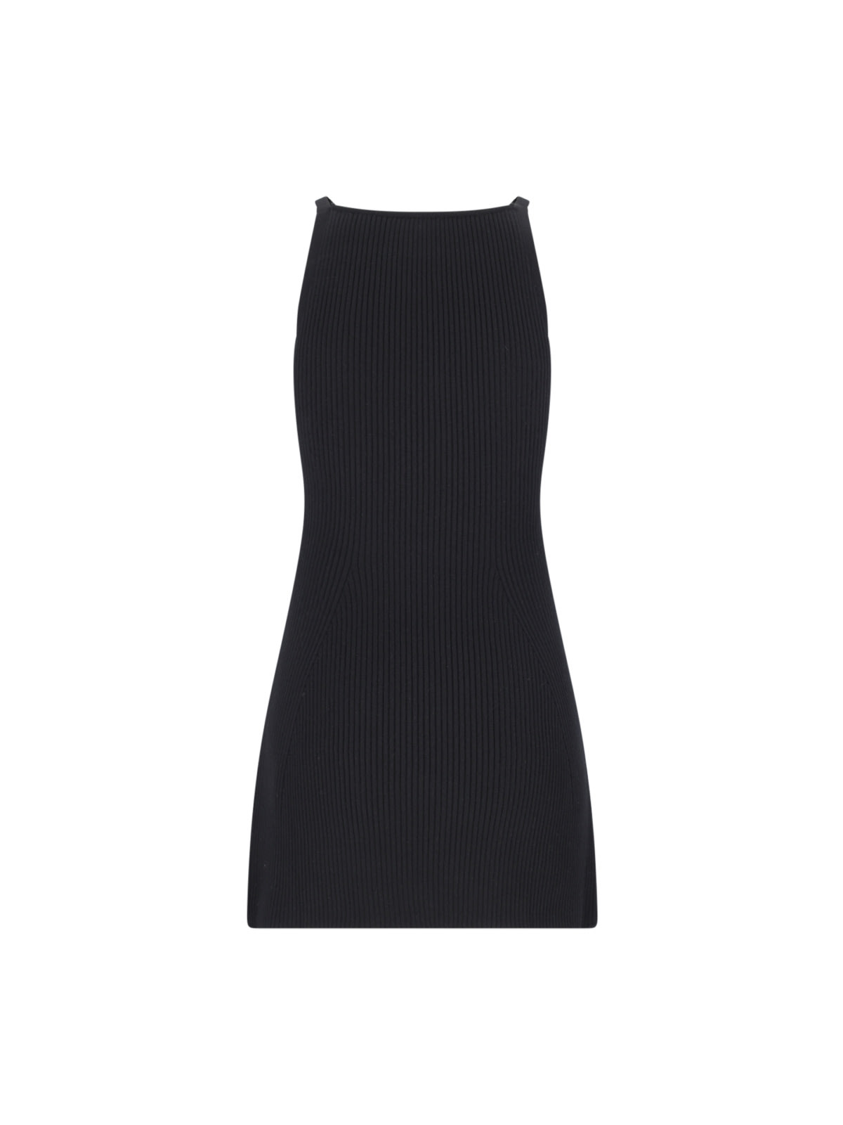 Shop Courrèges Ribbed Mini Dress In Black
