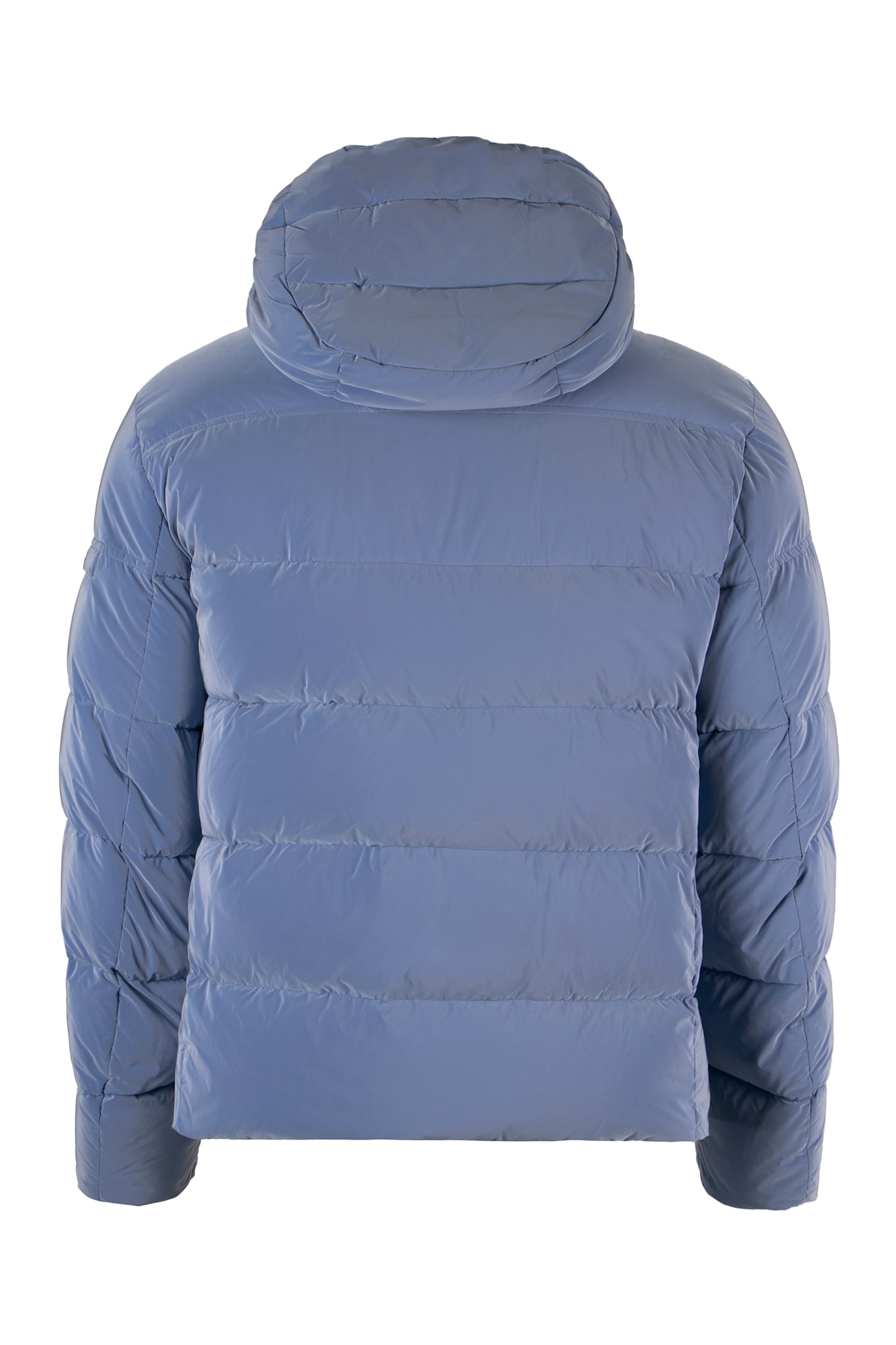 Moorer Brett Hooded Short Down Jacket In Light Blue
