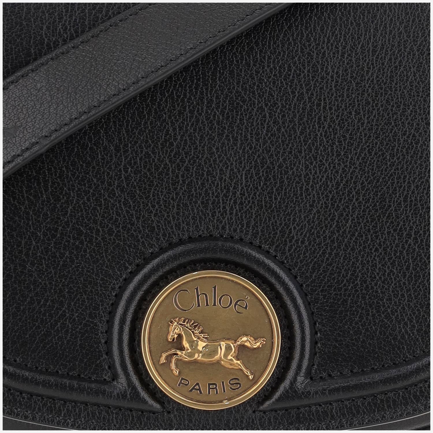 Chloé Grained Leather Bag With Logo