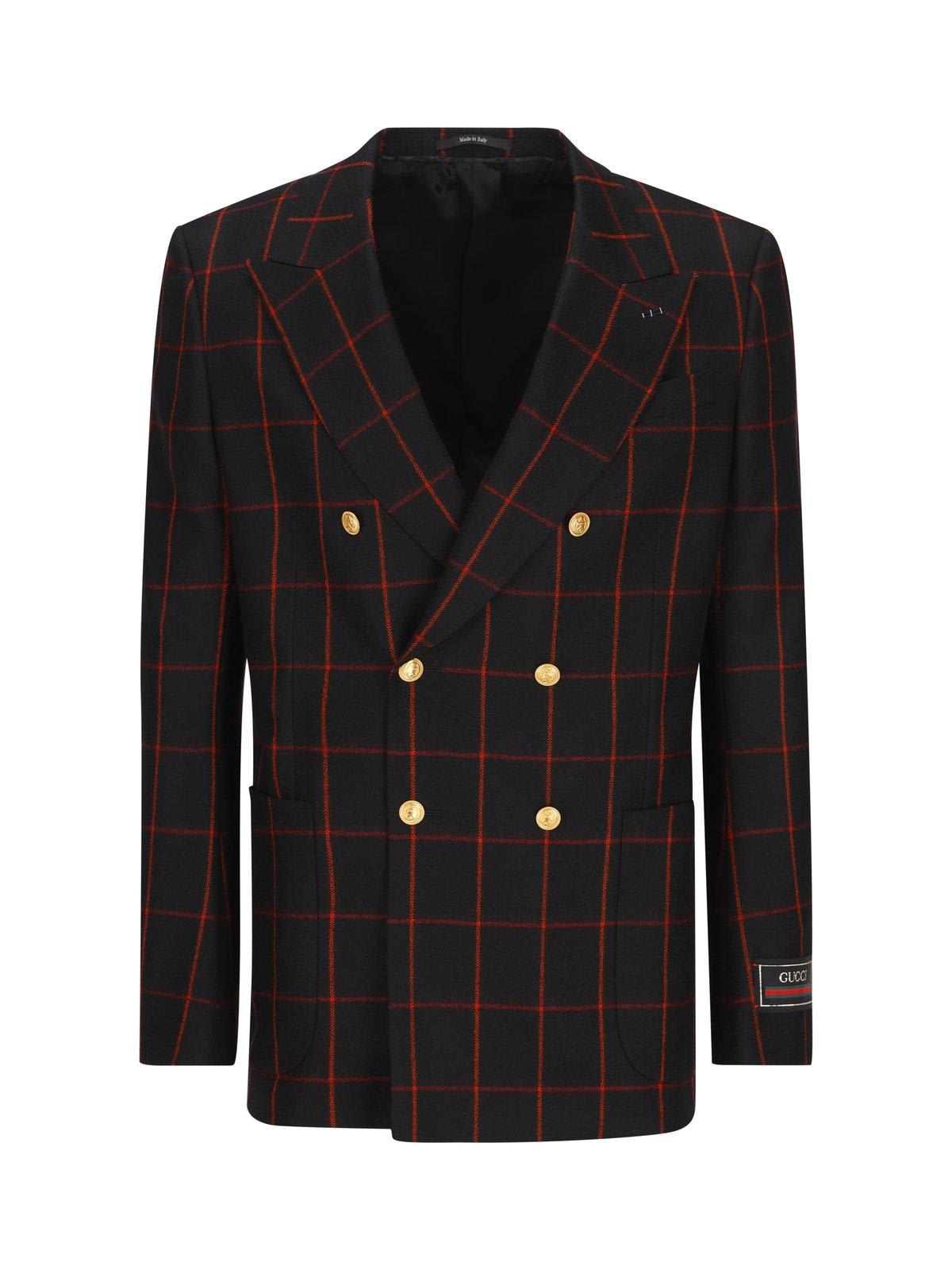 GUCCI CHECKED DOUBLE BREASTED JACKET