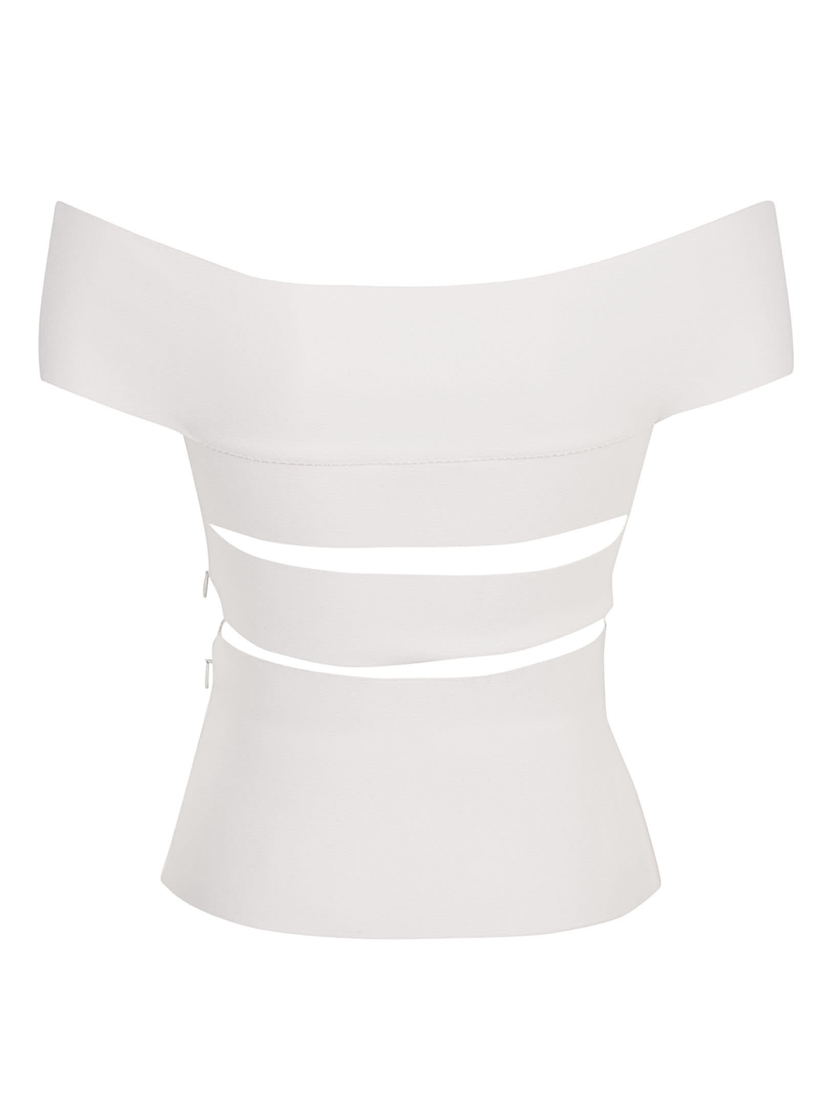 Shop Alexander Mcqueen Off-shoulder Top In Optic White