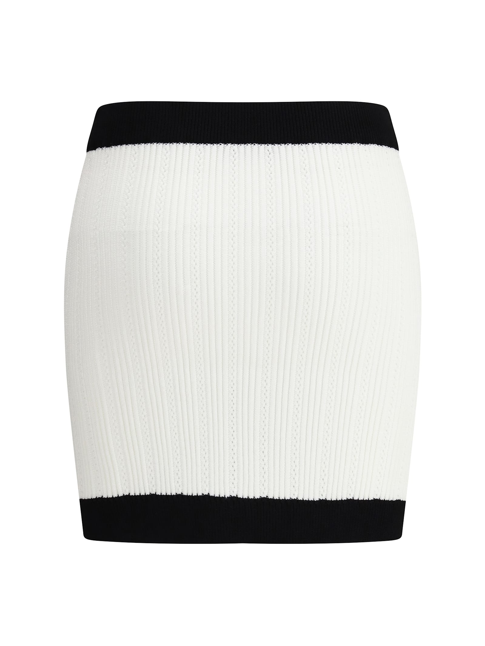 Balmain Mini Skirt In White Viscose Blend