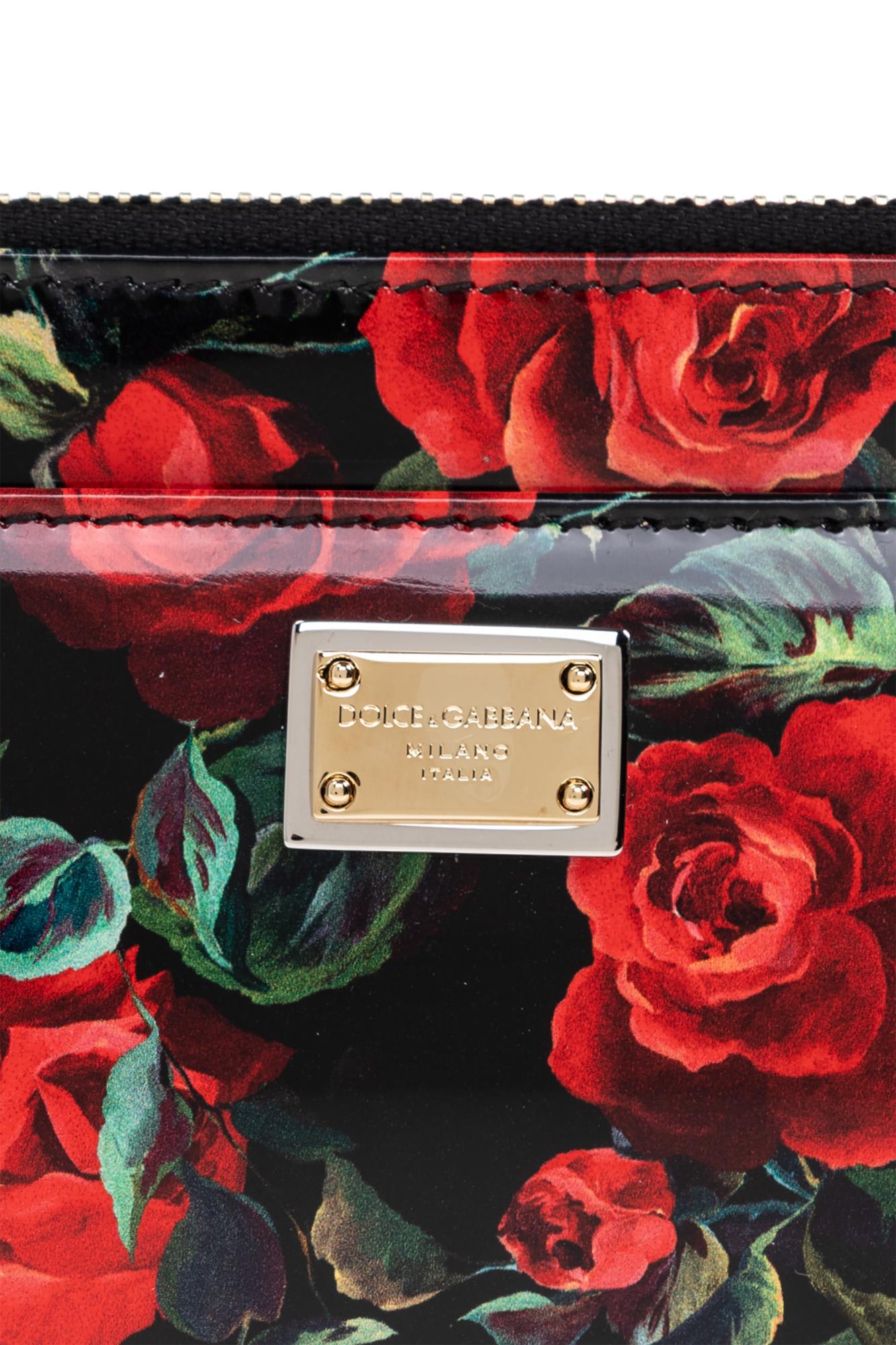 Dolce & Gabbana Wallet With Floral Motif In Pink