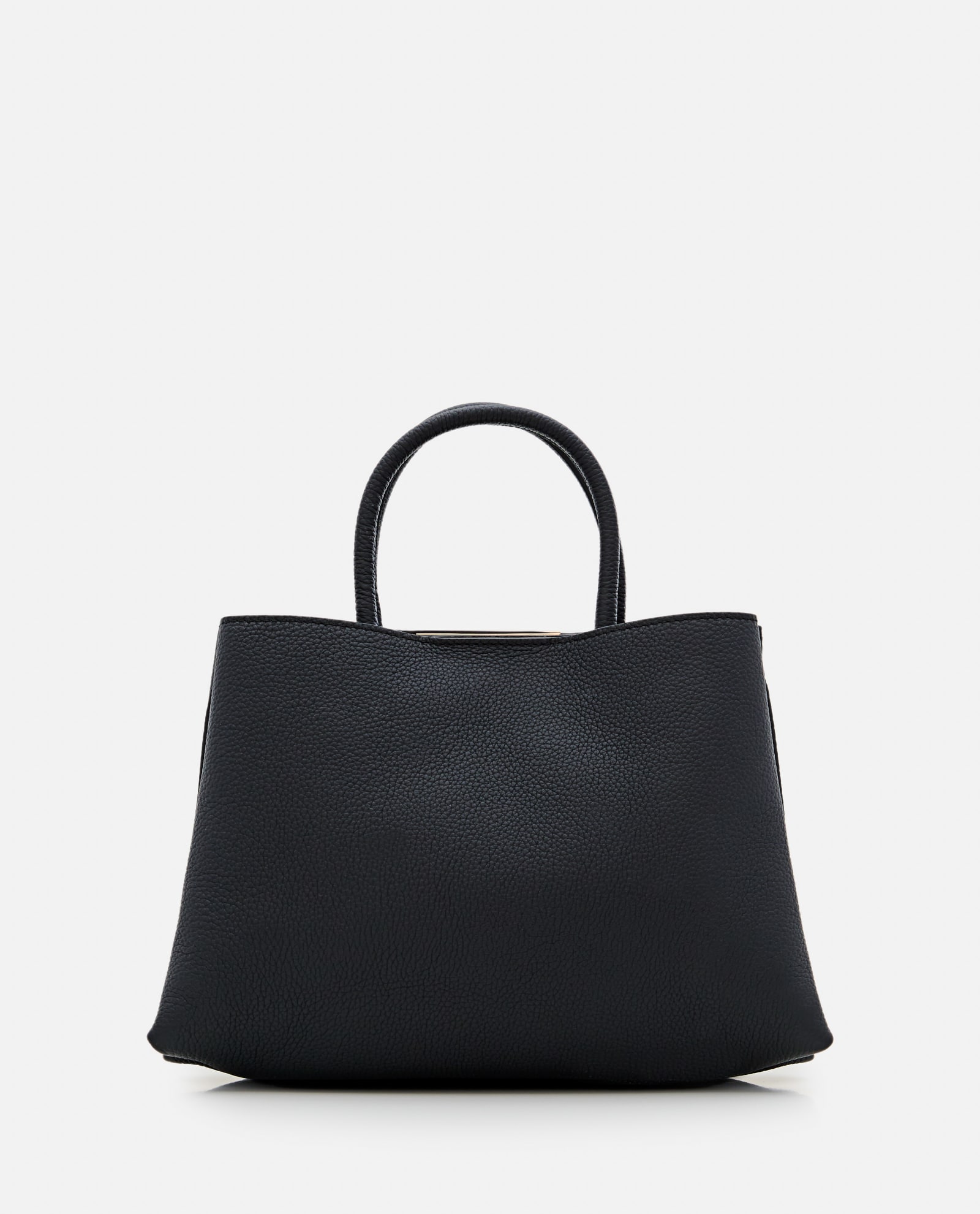 Shop Tod's Small T Metal Leather Shopper Bag In B999