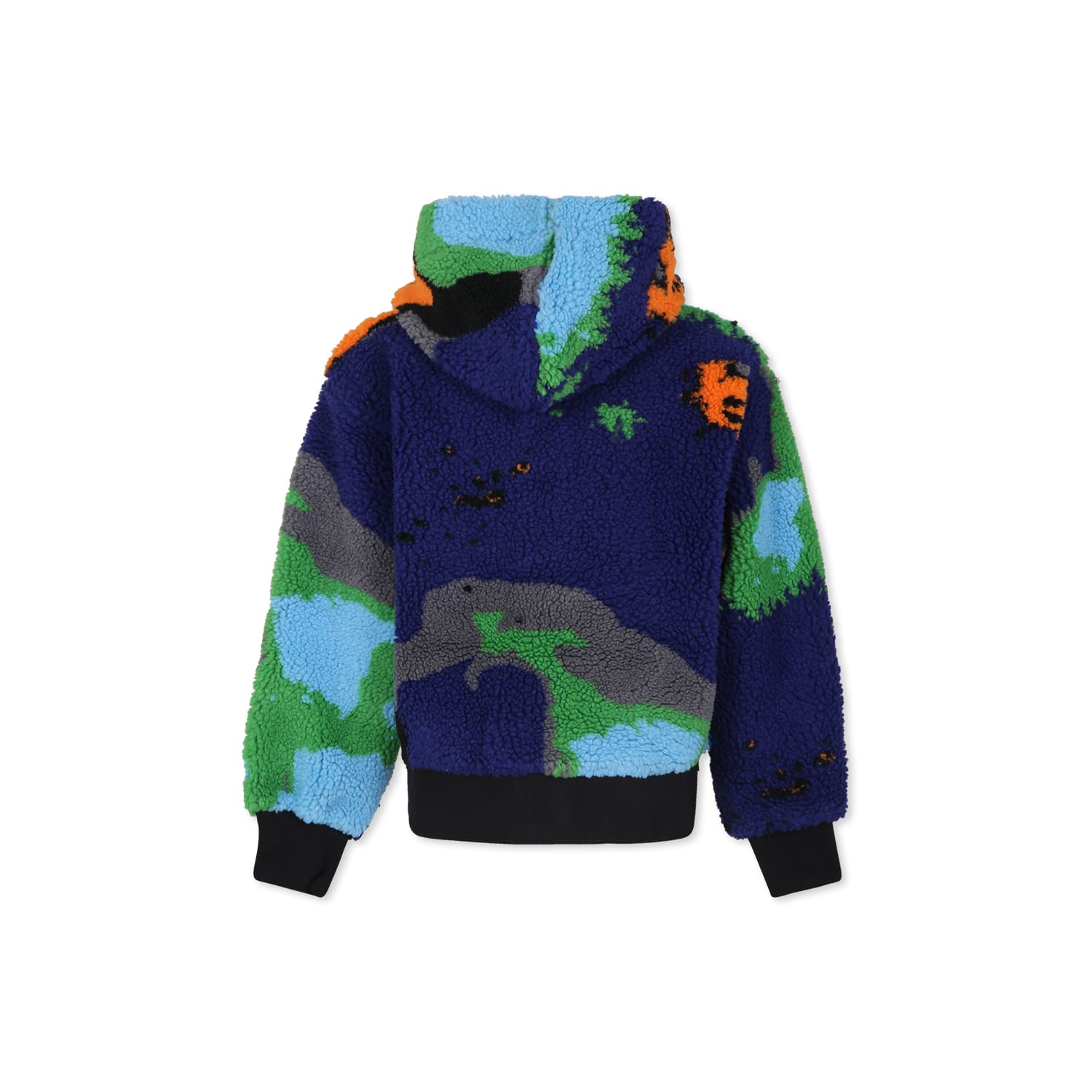 Shop Msgm Blue Jacket For Boy With Logo In Multicolor