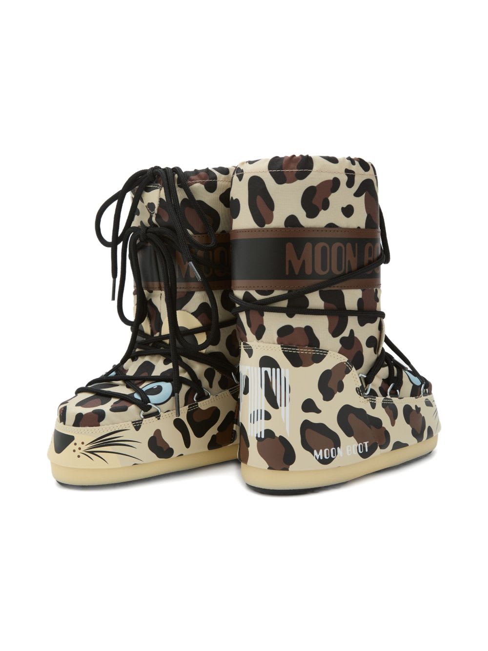 Moon Boot Brown For Kids With Animalier Pattern In Brown