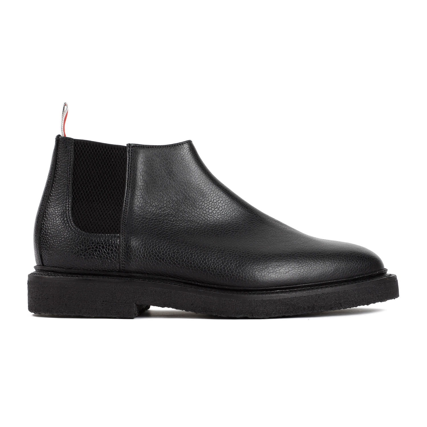 Shop Thom Browne Leather Mid Top Chelsea Boots In Black